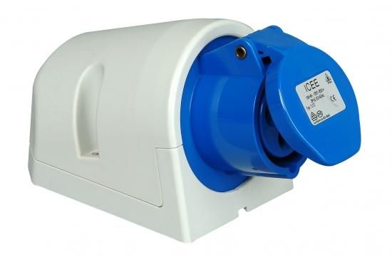 Kopp 103200002 blue caravan wall socket 3p, 16A, IP44,