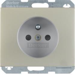 Berker 6765757004 socket with protective contact pin stainless steel Berker K.5