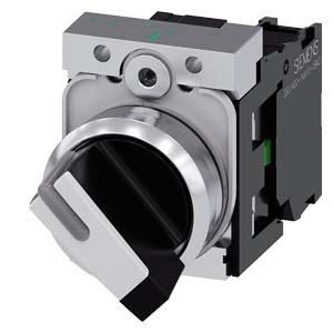 Siemens 3SU1150-2BF60-1BA0 toggle switch illuminated 22mm round black white