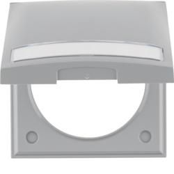 Berker 919882506 Frame 1-way with hinged cover and labelling field grey, glossy Integro Flow