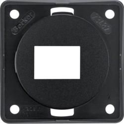 Berker 9455705 support plate for AMP Modular Jacks 1-way black, glossy Integro inserts