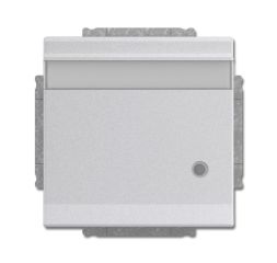 Busch-Jaeger 20 EUKNBL-83 SCHUKO® socket insert, with hinged lid, labelling field and LED control light, aluminium silver