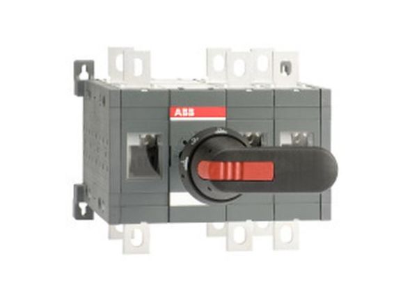 ABB Stotz-Kontakt OT315E12CFP, load changeover switch 3-pole 315A with handle and shaft, fast switching I-0-II, 1SCA108633R1001