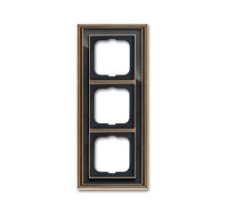 Busch-Jaeger 1723-845 cover frame, 3-way frame brass antique anthracite