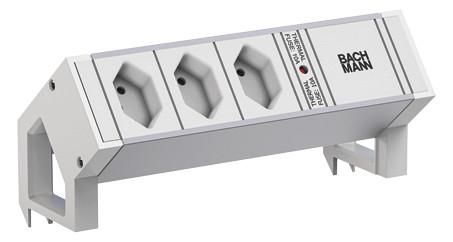 Bachmann 937.424 DESK2 ALU WHITE 3xCH 0° 0 2m GST18 power strip