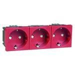Hochköpper 00403711 D 6213.36 EMS SI 3-way red socket SCHUKO
