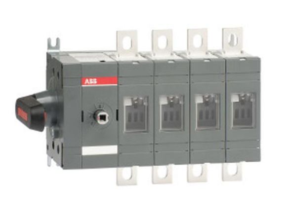 ABB Stotz-Kontakt OT200ES04K, load disconnector 4-pole 200A with directly mounted handle, side operation on the left, 1SCA022860R0710