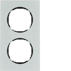 Berker 10122609 frame 2-way, flat, R.8, glass polar white