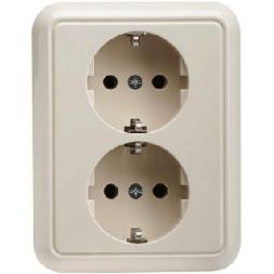 ELSO 235400 socket 2-way 16A semi-recessed FASHION pearl white