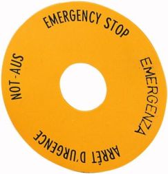 Eaton SRT1 sign, EMERGENCY STOP, yellow, 058873