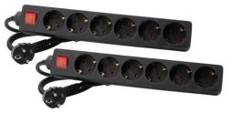 Kopp 120915855 6-way black power strip