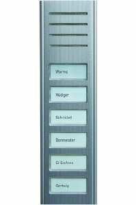 TCS ASX13006-0010 ASX 6 buttons AP EN 1 row silver audio outdoor station