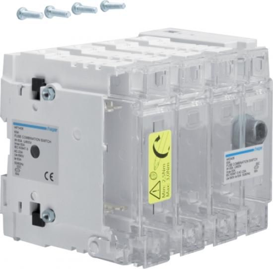 Hager HFD406 switch with fuse 4-pole 63A T000