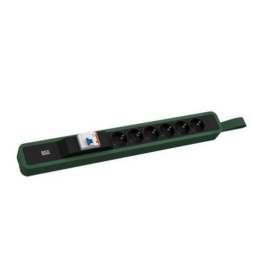 Bachmann 350.214 PRIMO 2 6xCEE7/3 1xFI loop RAL6028 power strip