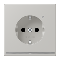 Jung LC1520-OLNW205 SCHUKO socket, 16 A 250 V ~, with LED orientation light, integrated increased contact protection, SAFETY+, LS series, gris clair 31 ( LC32013 )