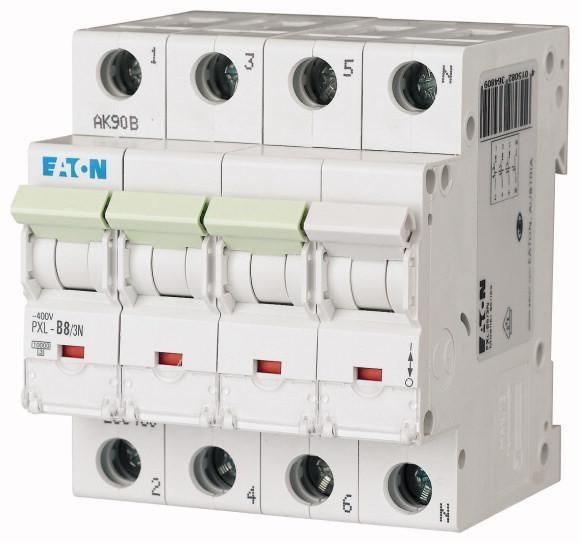 Eaton PXL-B8/3N circuit breaker, 8A, 3p+N, B-Char , 236480