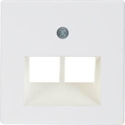 Berker 146909 central plate UAE socket 2-way polar white, glossy central plate system