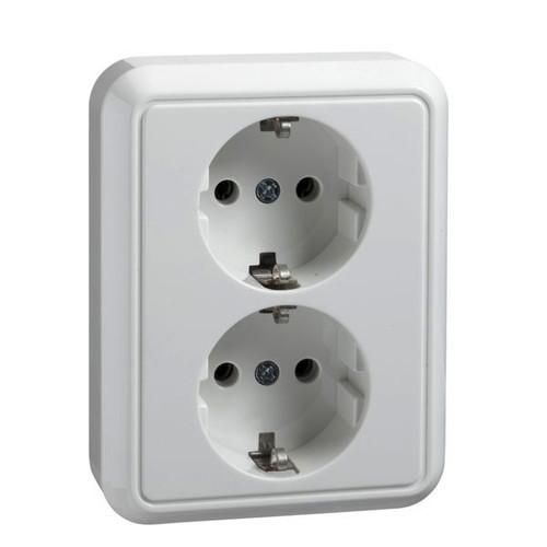ELSO 235404 socket 2-way 16A semi-recessed FASHION pure white