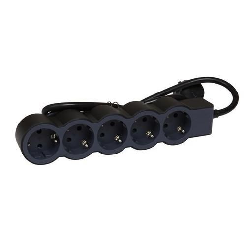 Legrand 694556 flat 5xSD 1.5 mtr.cable, black power strip