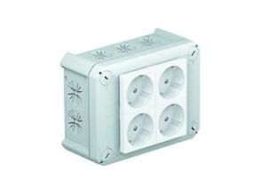 OBO Bettermann T 100 4MSD WS 4SCHUKO sockets 33° ws cable junction box, 2007825