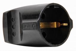 Kopp 183205003 16A 250V IP20 black SCHUKO shell coupling