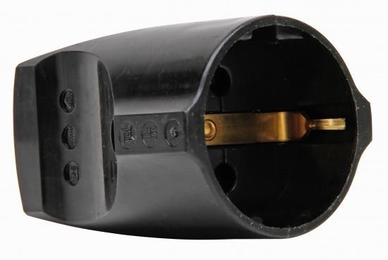 Kopp 183205003 16A 250V IP20 black SCHUKO shell coupling