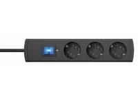 Kopp 234405008 DUOversal Plus 3-way anthracite 1.4m ÜS power strip
