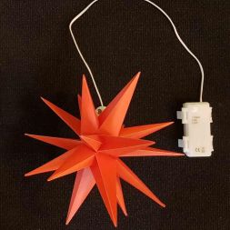 FHS 34085 LED star KS red, Ø 58cm 1 LED ww, T6/18 hrs, IP44