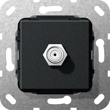 Gira 565010 SAT F-socket Gender Changer insert Black matt