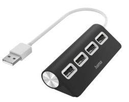 Hama 200119 4 Ports, USB 2.0, 480 Mbit/s, black USB-C Hubs