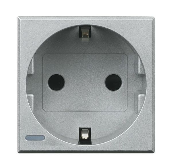 Bticino HC4141W socket SCHUKO, (aluminium)