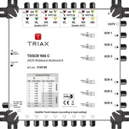 Triax 318190 TdSCR 906 6 outputs 9 inputs multiswitch