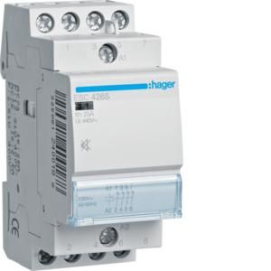 Hager ESC426S5 contactor 25A 4OE 230V hum-free