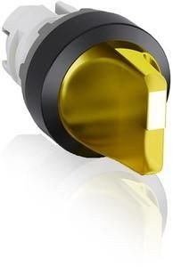 ABB Stotz-Kontakt M2SS2-11Y, illuminated selector switch actuator AC yellow, 2 positions, short rotary handle, 1SFA611201R1103