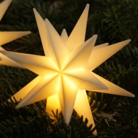 FHS 35202 LED star KS ws Ø12cm Bat 1 LED ww, timer 6/18 hrs.