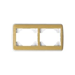 EFAPEL DOUBLE HORIZ FRAME WHITE/BEECH WOOD