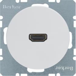 Berker 3315432089 High Definition socket with 90° plug connection polar white, glossy Berker R.1/