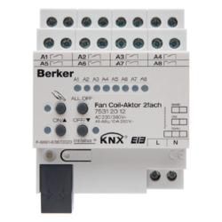 Berker 75312012 Fan Coil Actuator 2-way 10 A normally open, manual, status, REG light grey KNX
