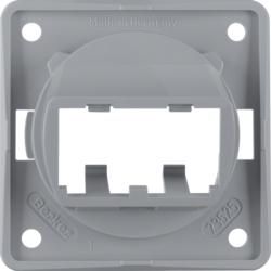 Berker 945592507 Support plate for 2 MINI-COM modules grey, glossy Integro inserts