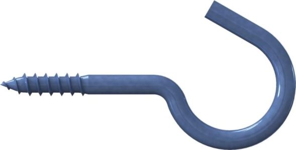 Reisser 000321S021-044080S-1 Curved screw hooks RN 0321 with wood thread, 4.4 X 80, steel, galvanized, blue pass., packed 15 a