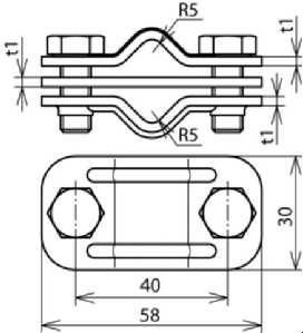Dehn &amp;amp; Söhne 459129 UNI-disconnect terminal NIRO incl. intermediate plate