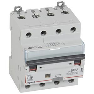 Legrand 411244 RCD/MCB DX3 C16 4P 6KA 30MA A-HPI