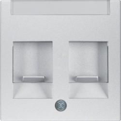Berker 11811404 Centre piece with dust protection sliders and labelling field aluminium, matt Berker B.7