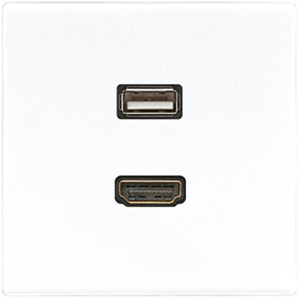 Jung MALS1163WW Multimedia connection system HDMI / USB 2.0, LS series, alpine white