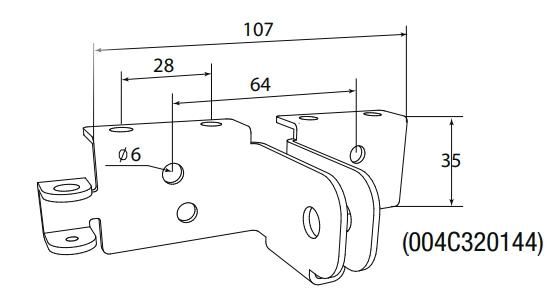 Chamberlain 004C320144 Gate fitting with angle stop for frame mounting / 1 piece