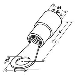 HAUPA 260934 ring cable lug M6 35qmm insulated red