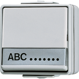 Jung 606NAW rocker switch, universal off-change, 10 AX 250 V ~, with label field, IP 44, WG 600