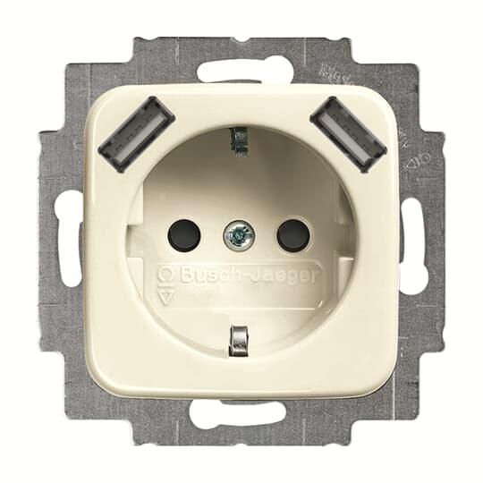 Busch-Jaeger 2CKA002011A6263 20 EUCB2USB-212 2x USB double socket SCHUKO