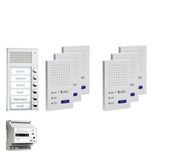 TCS PPAF06-EN/02 AP hands-free 6-user door intercom set