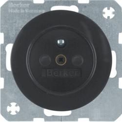 Berker 6765762045 socket with protective contact pin black, glossy Berker R.1/R.3